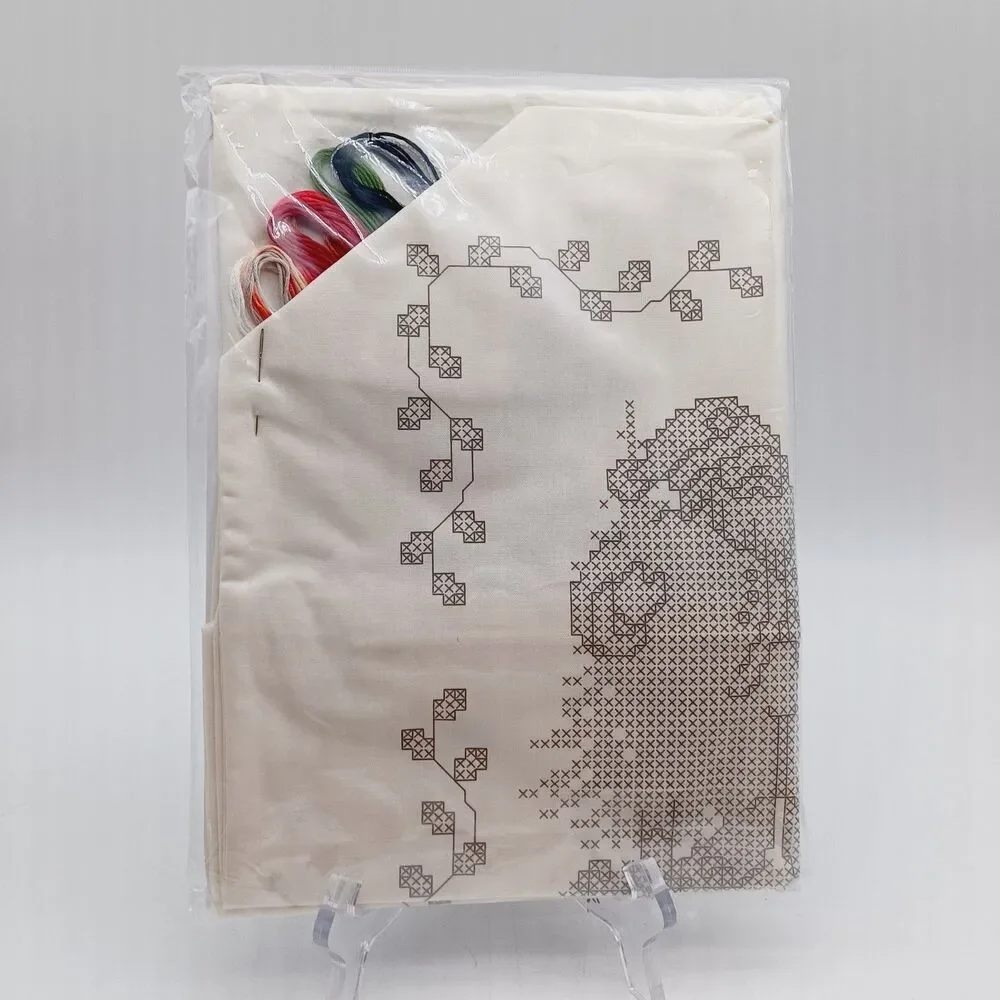 Herrschners® Santa and Deer Pillow Cover Stamped Cross Stitch Village Linens